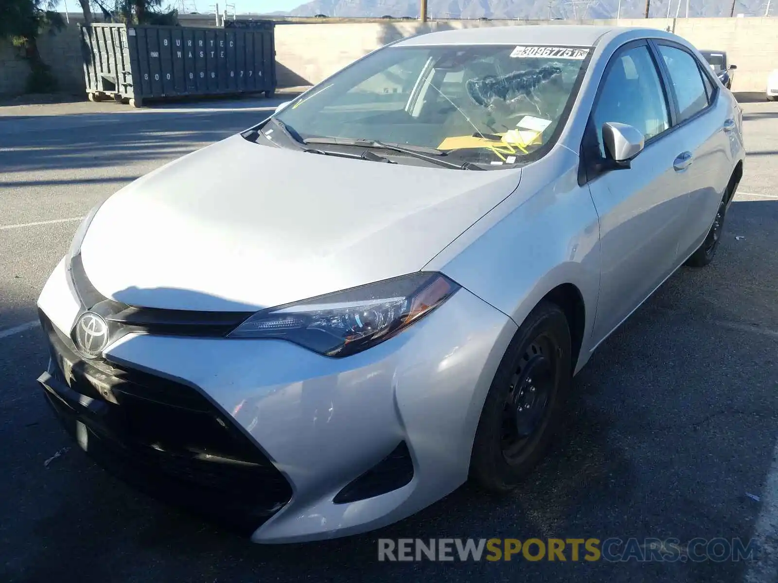 2 Photograph of a damaged car 5YFBURHE5KP910625 TOYOTA COROLLA 2019