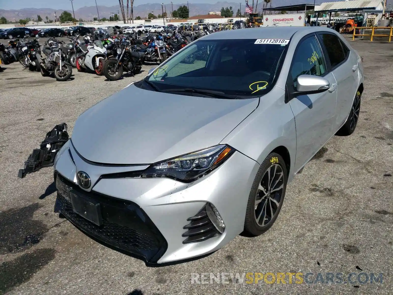 2 Photograph of a damaged car 5YFBURHE5KP911421 TOYOTA COROLLA 2019