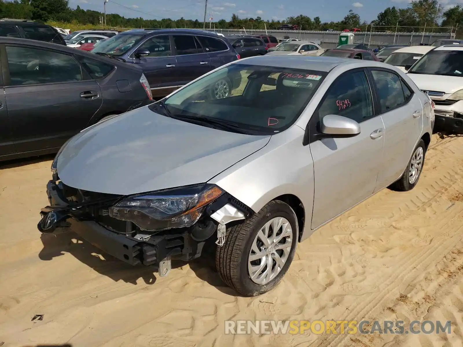 2 Photograph of a damaged car 5YFBURHE5KP920765 TOYOTA COROLLA 2019