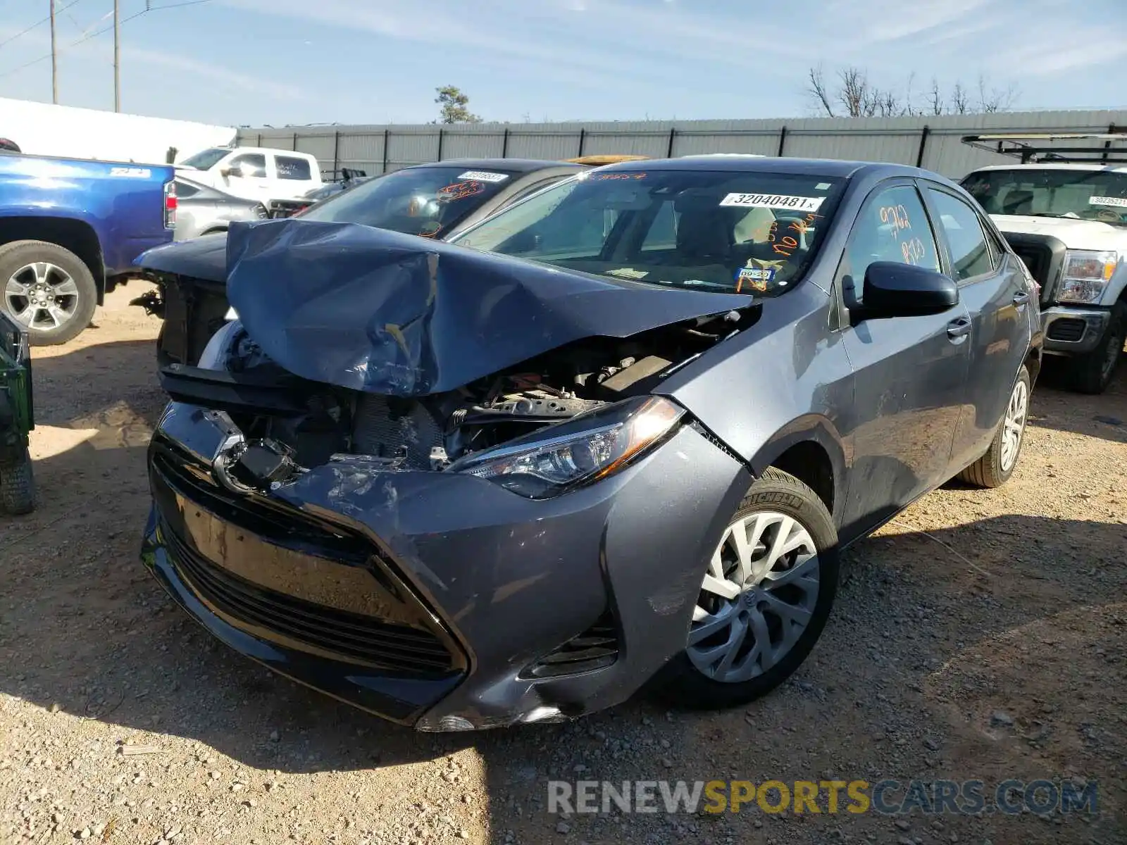 2 Photograph of a damaged car 5YFBURHE6KP858857 TOYOTA COROLLA 2019