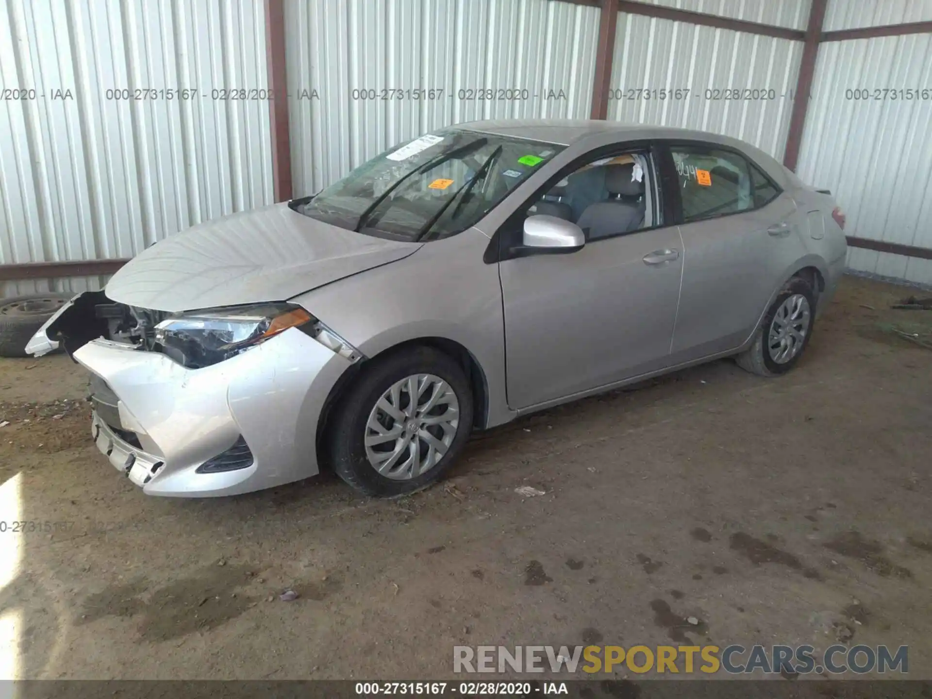 2 Photograph of a damaged car 5YFBURHE6KP880762 TOYOTA COROLLA 2019