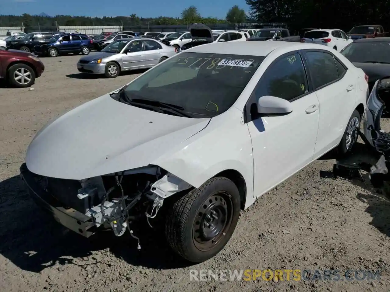 2 Photograph of a damaged car 5YFBURHE6KP921679 TOYOTA COROLLA 2019