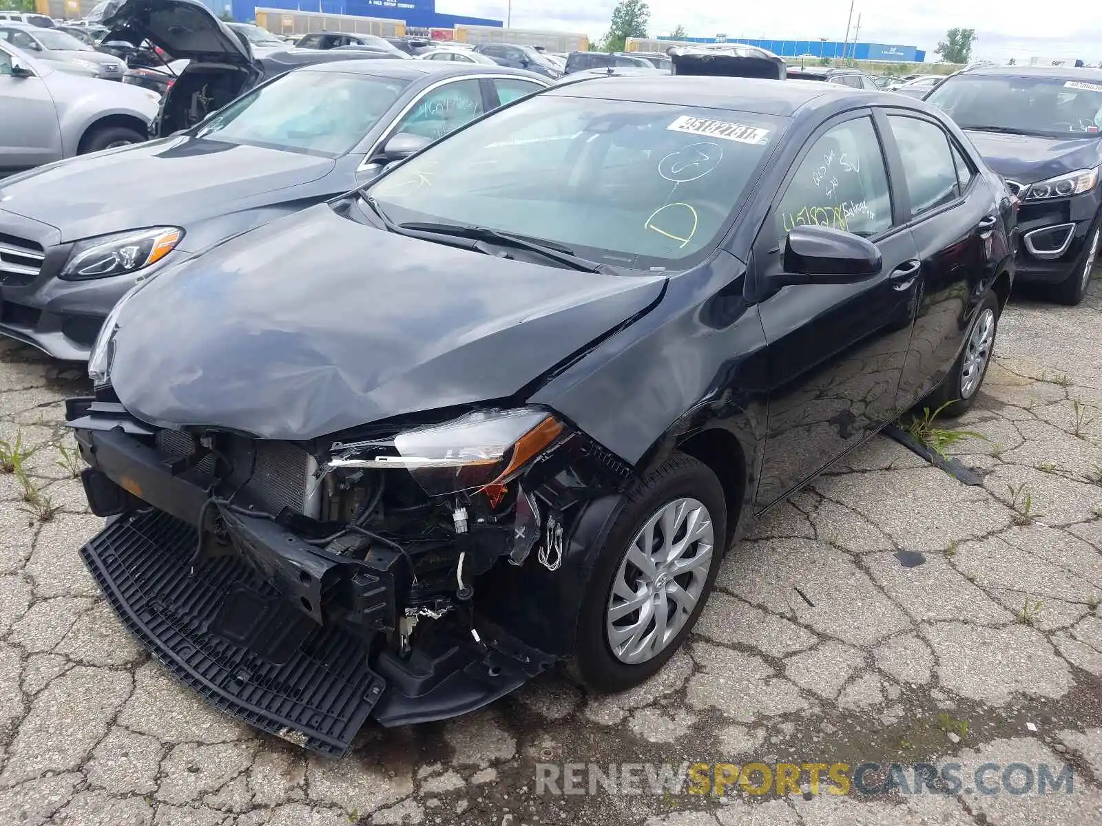 2 Photograph of a damaged car 5YFBURHE6KP933590 TOYOTA COROLLA 2019