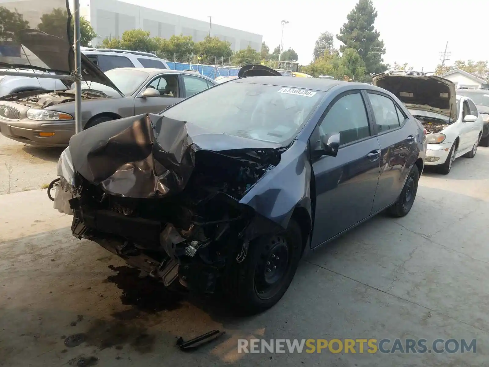 2 Photograph of a damaged car 5YFBURHE6KP933833 TOYOTA COROLLA 2019