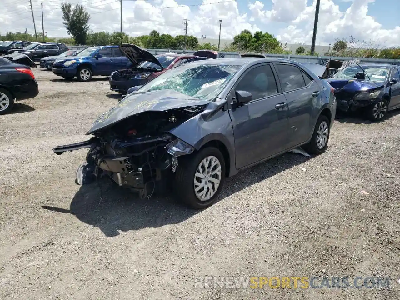 2 Photograph of a damaged car 5YFBURHE6KP937817 TOYOTA COROLLA 2019