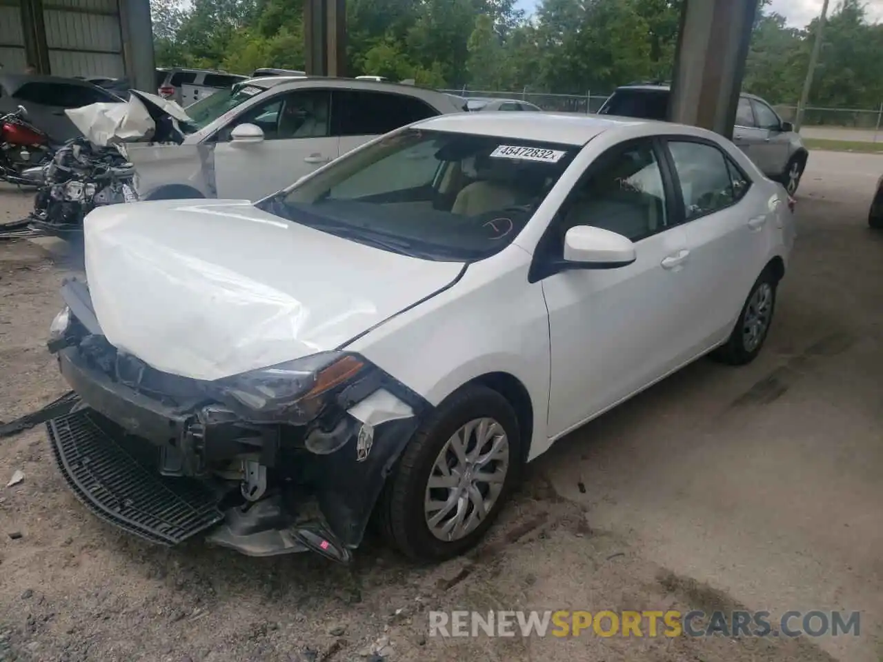 2 Photograph of a damaged car 5YFBURHE6KP939728 TOYOTA COROLLA 2019