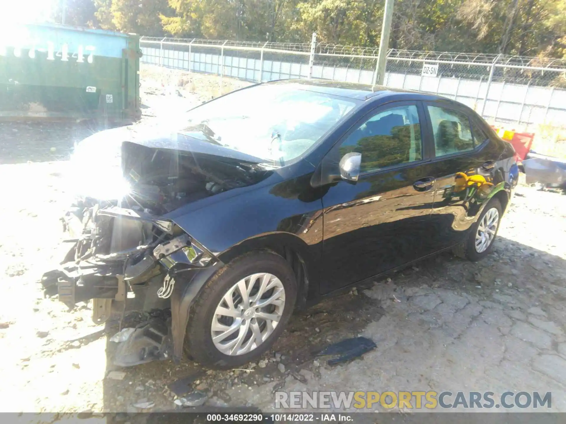 2 Photograph of a damaged car 5YFBURHE6KP941821 TOYOTA COROLLA 2019