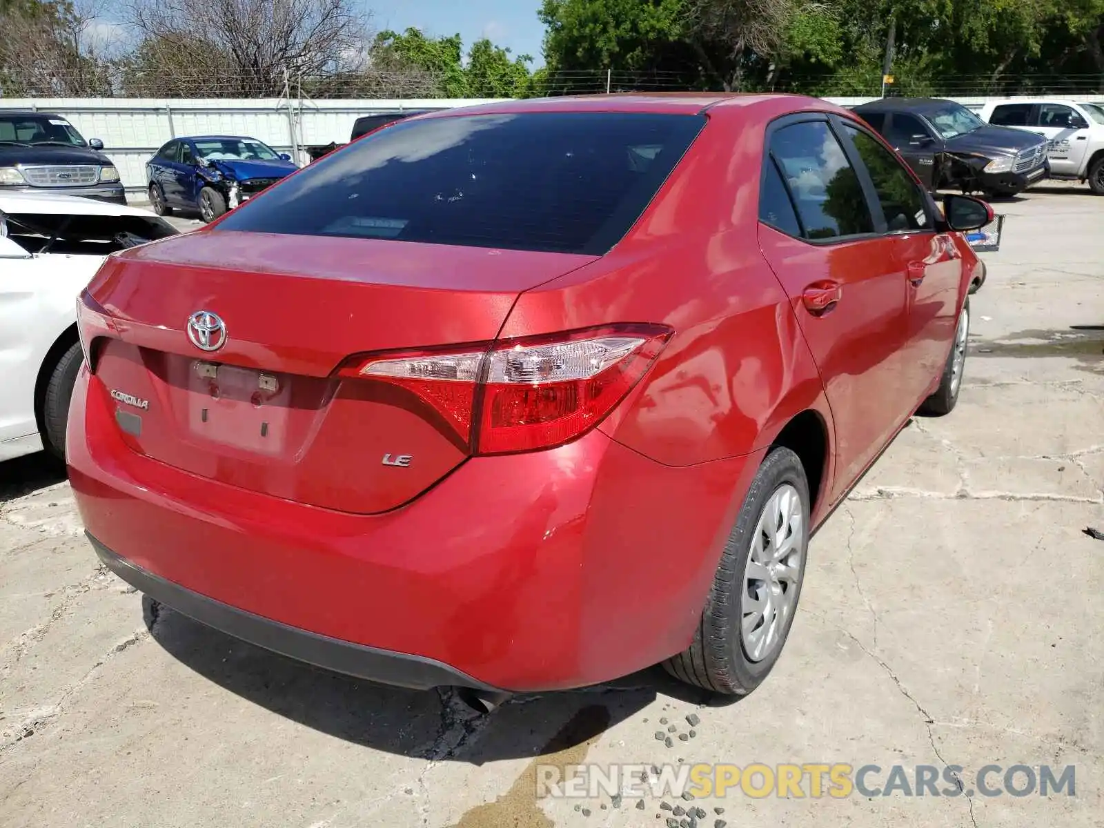 4 Photograph of a damaged car 5YFBURHE6KP946615 TOYOTA COROLLA 2019