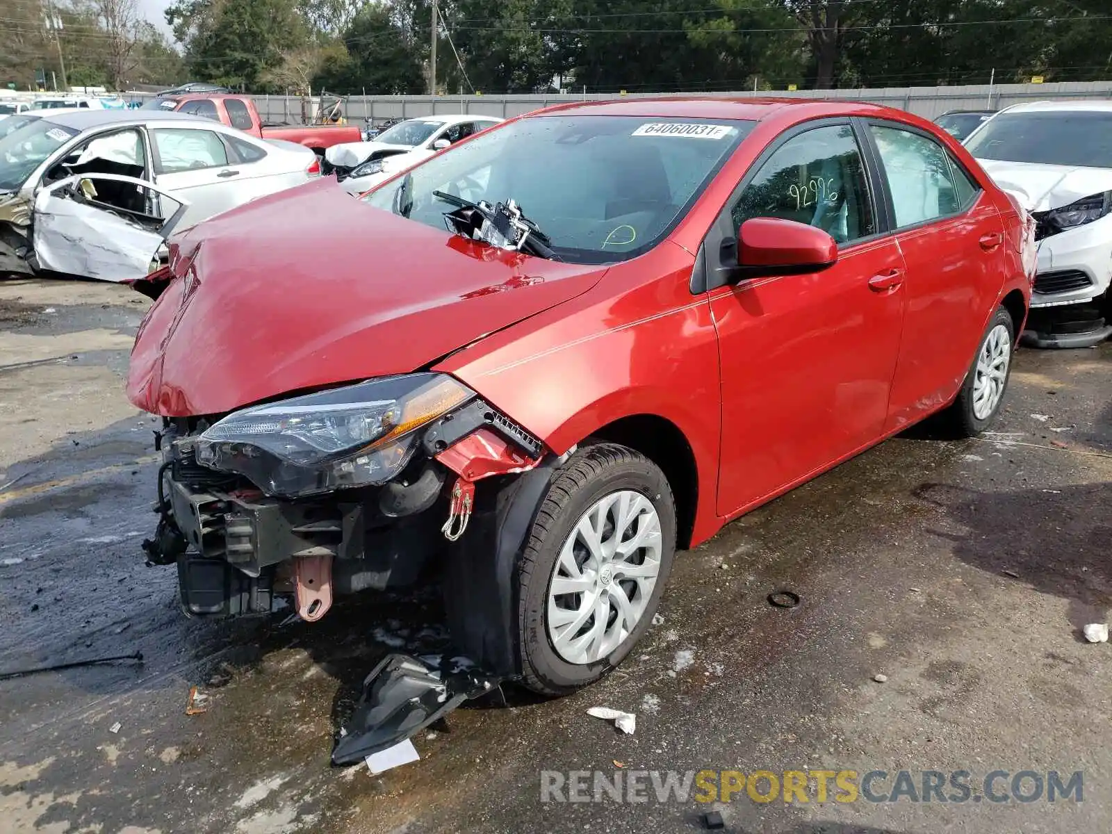 2 Photograph of a damaged car 5YFBURHE7KP867602 TOYOTA COROLLA 2019