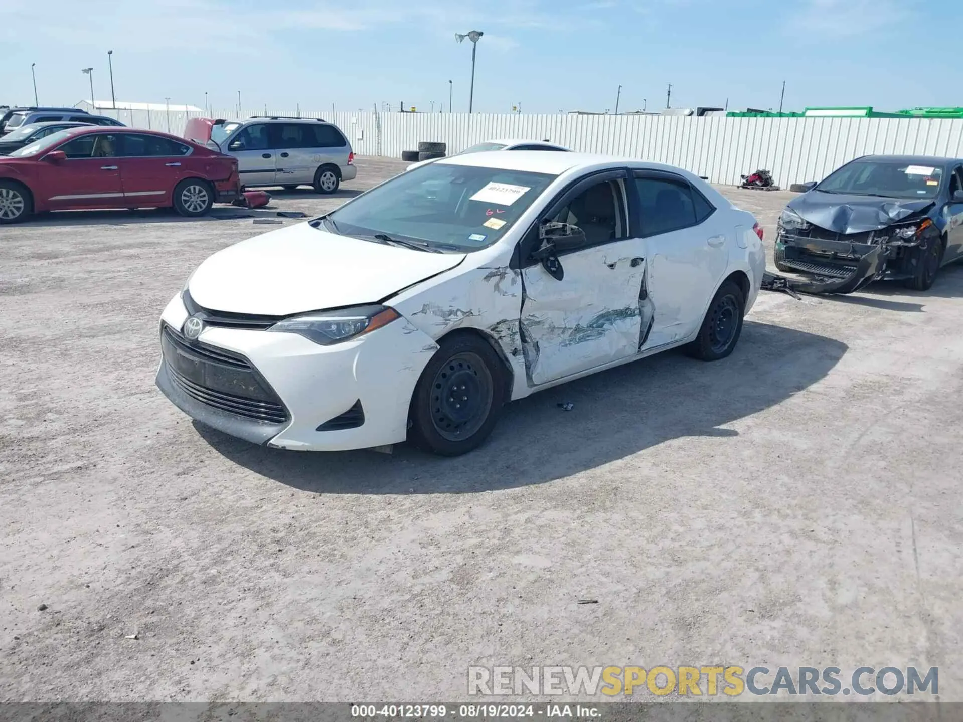 2 Photograph of a damaged car 5YFBURHE7KP885369 TOYOTA COROLLA 2019