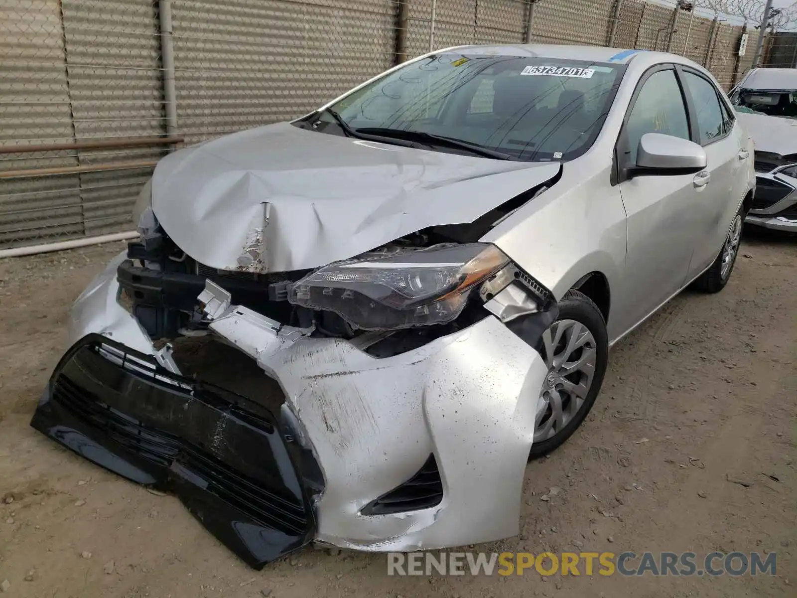 2 Photograph of a damaged car 5YFBURHE7KP896954 TOYOTA COROLLA 2019