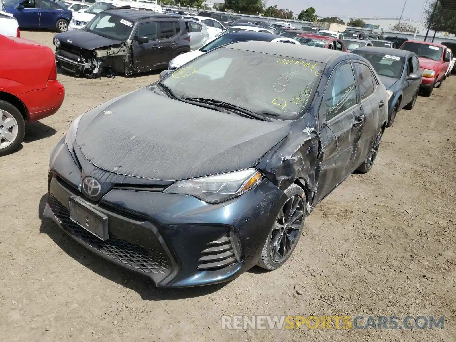 2 Photograph of a damaged car 5YFBURHE7KP910304 TOYOTA COROLLA 2019