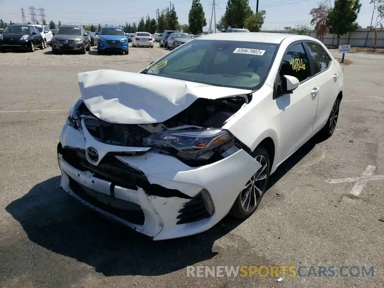 2 Photograph of a damaged car 5YFBURHE7KP946638 TOYOTA COROLLA 2019