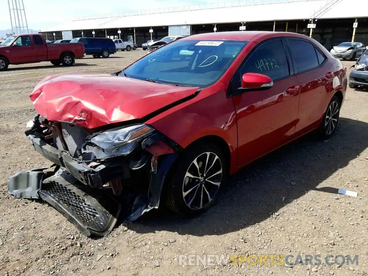 2 Photograph of a damaged car 5YFBURHE8KP858276 TOYOTA COROLLA 2019