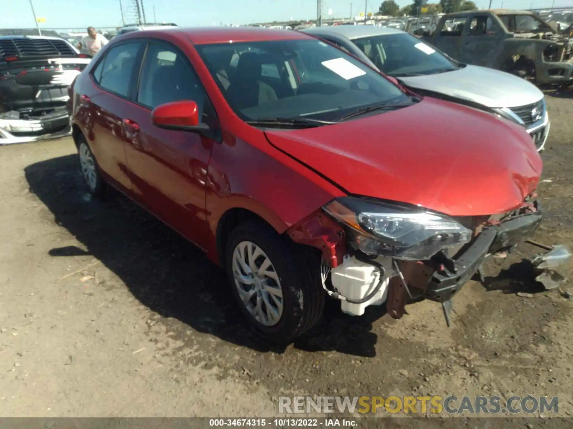 1 Photograph of a damaged car 5YFBURHE8KP865583 TOYOTA COROLLA 2019