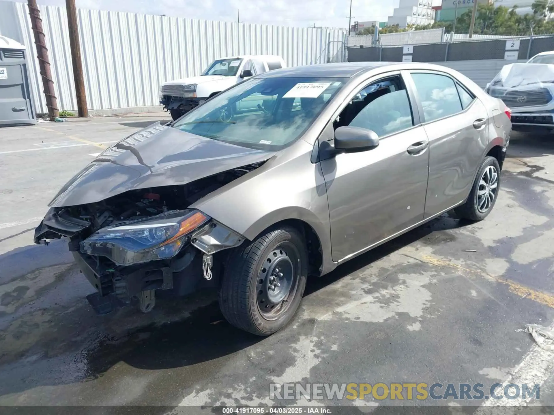 2 Photograph of a damaged car 5YFBURHE8KP892394 TOYOTA COROLLA 2019