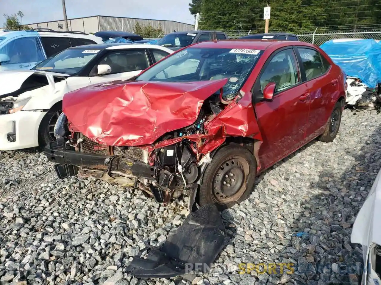 2 Photograph of a damaged car 5YFBURHE9KP871764 TOYOTA COROLLA 2019