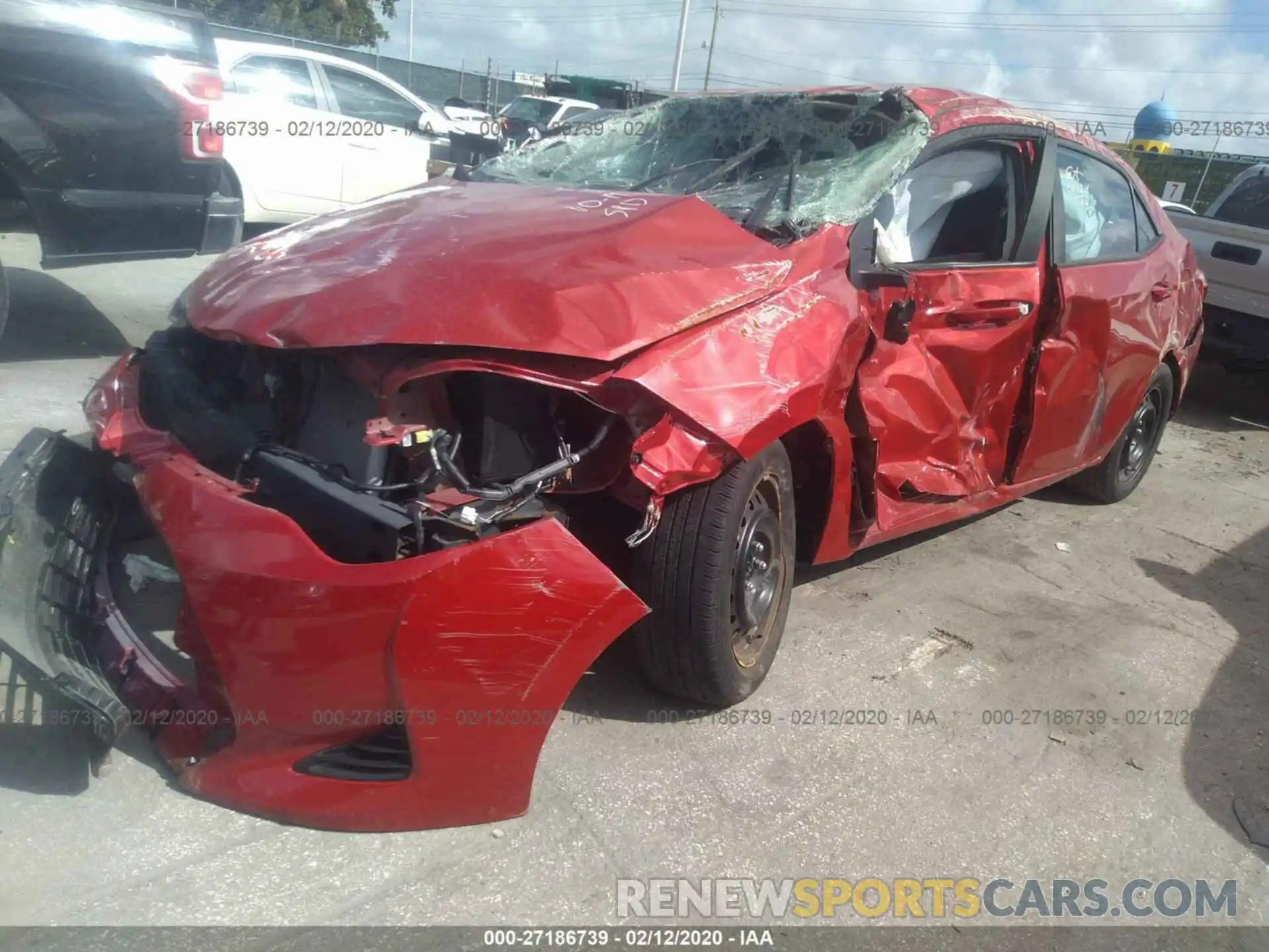 2 Photograph of a damaged car 5YFBURHE9KP884871 TOYOTA COROLLA 2019