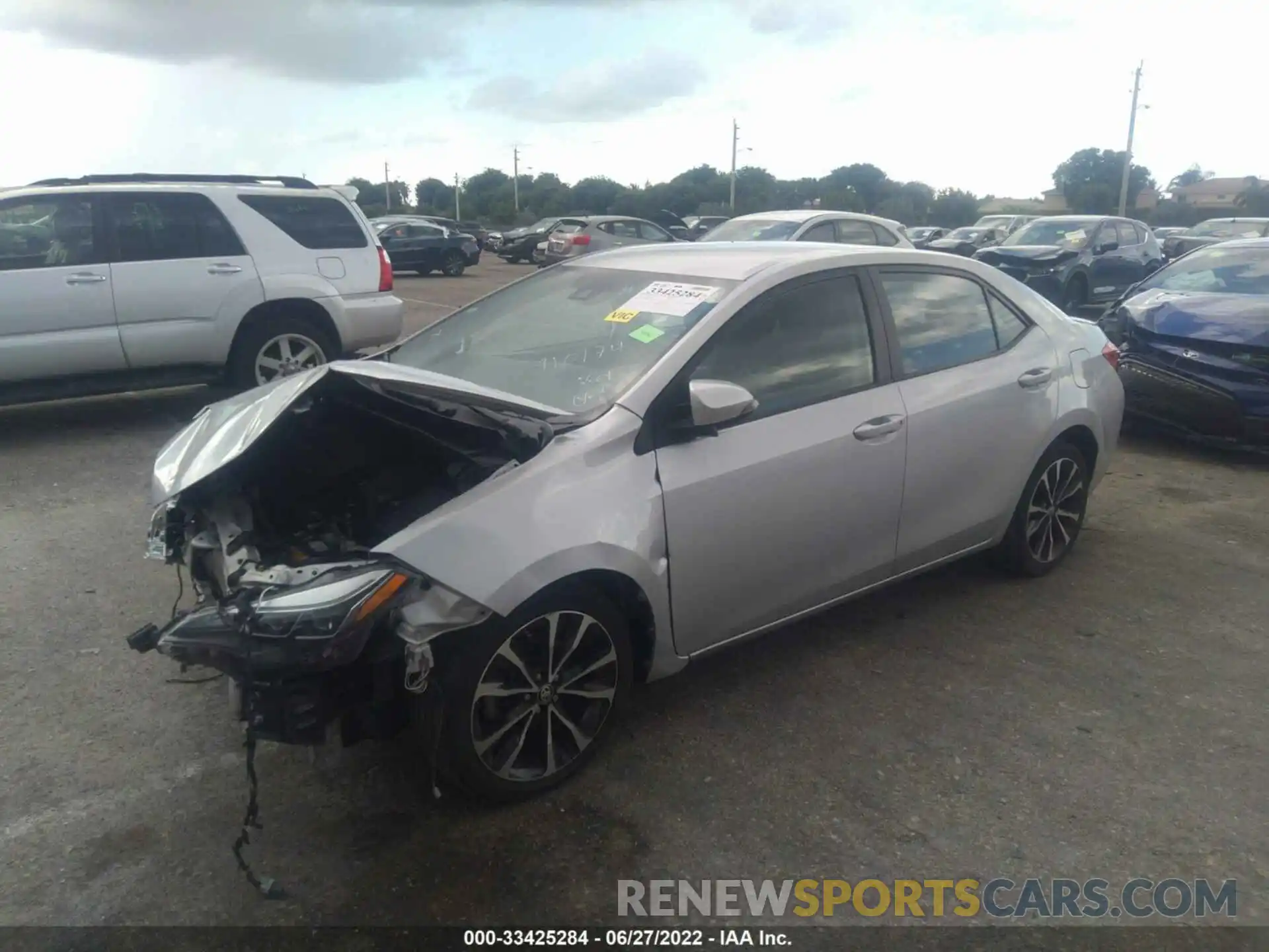 2 Photograph of a damaged car 5YFBURHE9KP910174 TOYOTA COROLLA 2019