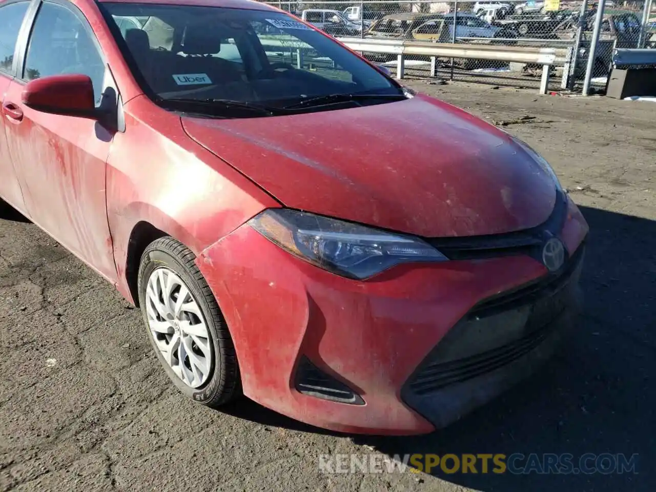 9 Photograph of a damaged car 5YFBURHE9KP917044 TOYOTA COROLLA 2019