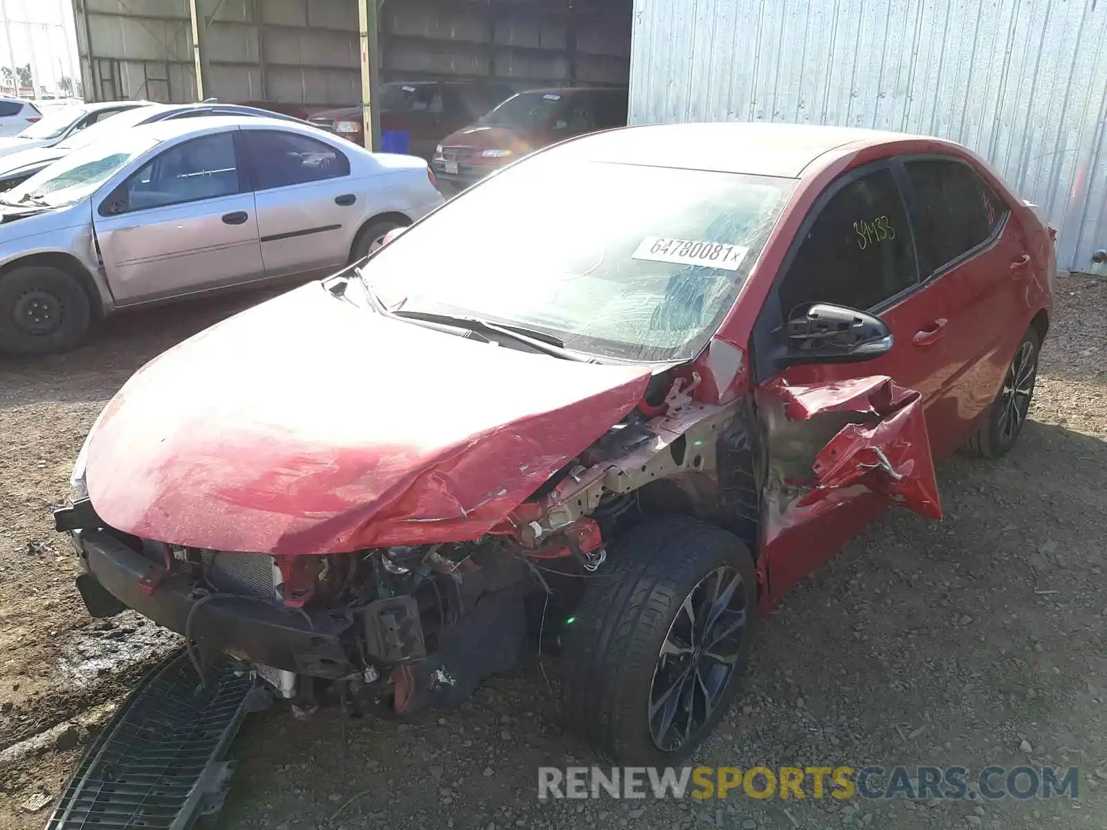 2 Photograph of a damaged car 5YFBURHE9KP918372 TOYOTA COROLLA 2019