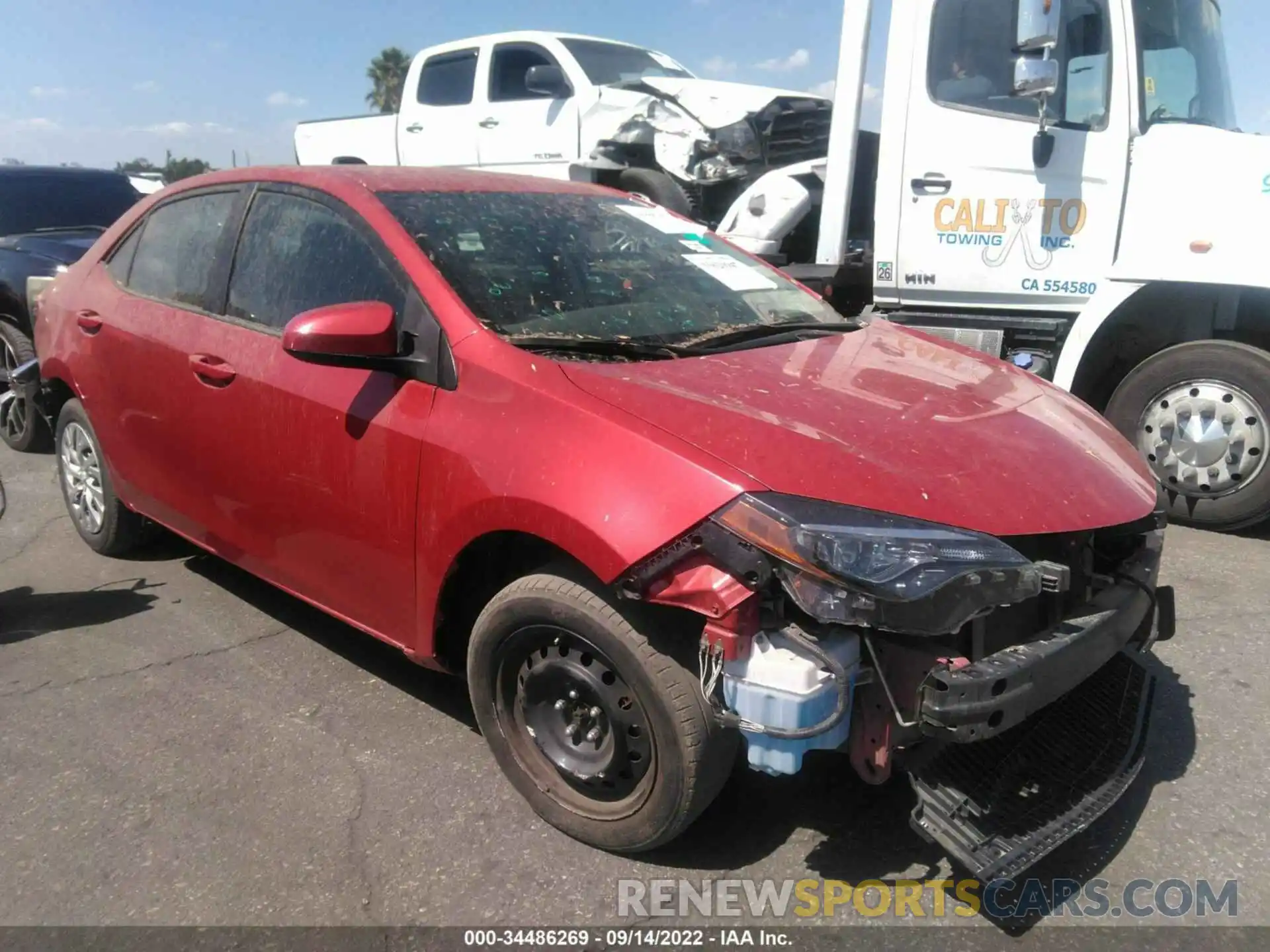 1 Photograph of a damaged car 5YFBURHE9KP929341 TOYOTA COROLLA 2019