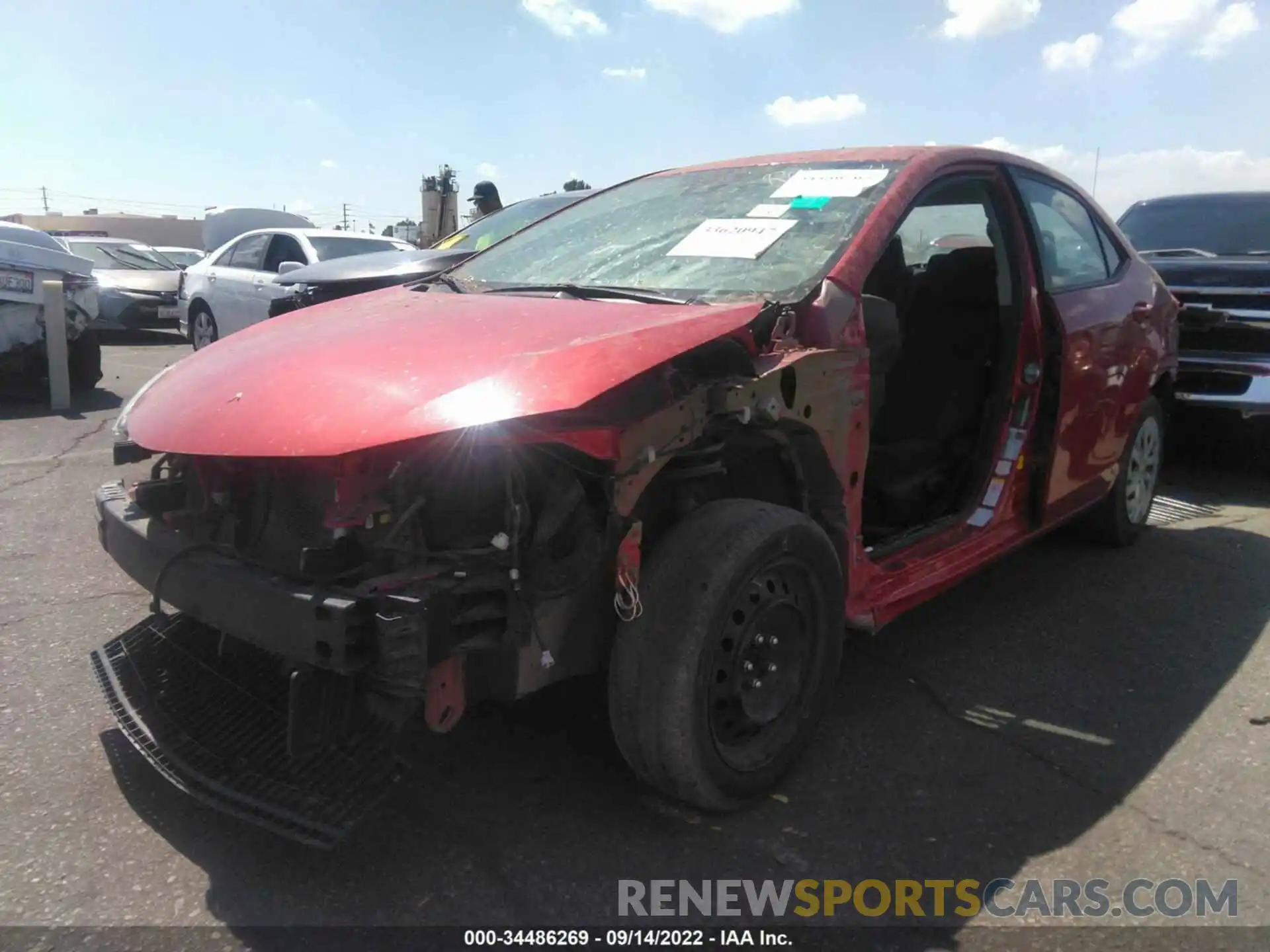 2 Photograph of a damaged car 5YFBURHE9KP929341 TOYOTA COROLLA 2019