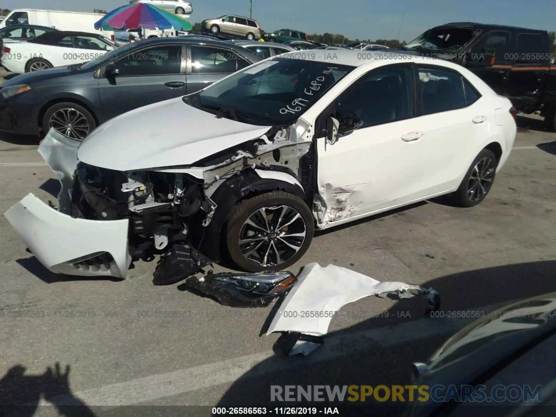 2 Photograph of a damaged car 5YFBURHE9KP949699 TOYOTA COROLLA 2019