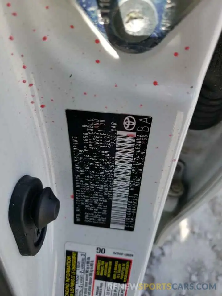 12 Photograph of a damaged car 5YFBURHEXKP909700 TOYOTA COROLLA 2019