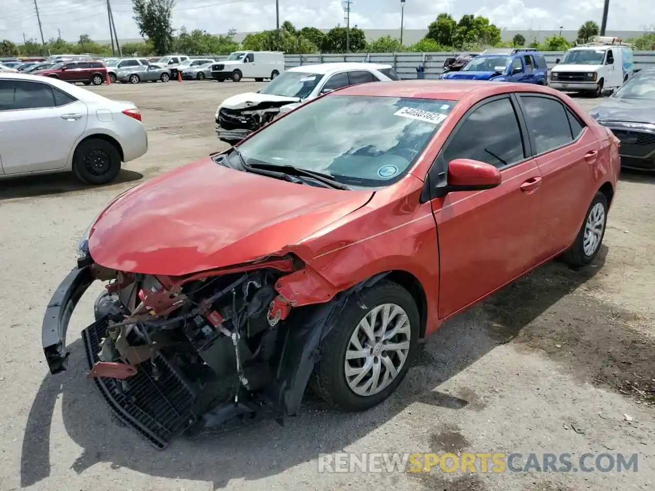 2 Photograph of a damaged car 5YFBURHEXKP913486 TOYOTA COROLLA 2019