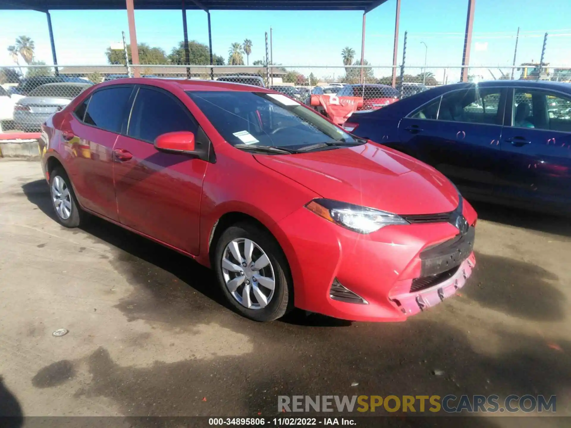 1 Photograph of a damaged car 5YFBURHEXKP914184 TOYOTA COROLLA 2019