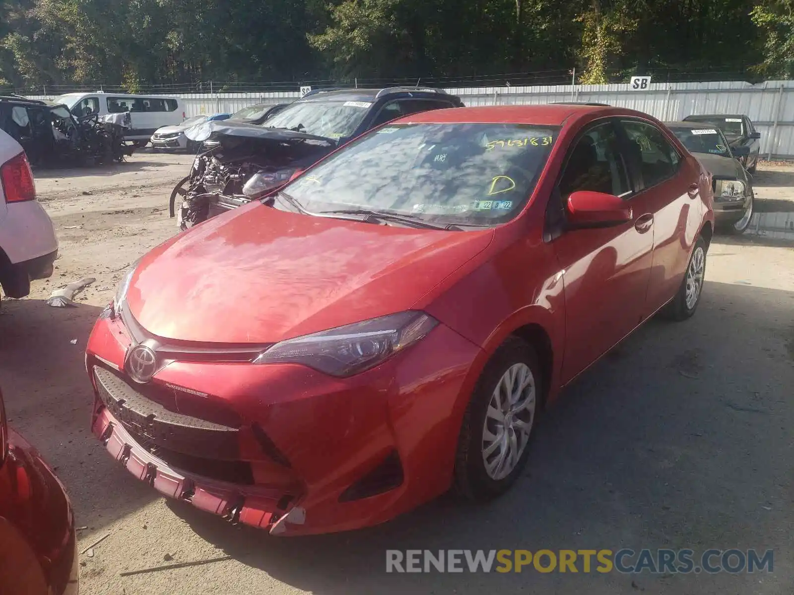 2 Photograph of a damaged car 5YFBURHEXKP917019 TOYOTA COROLLA 2019