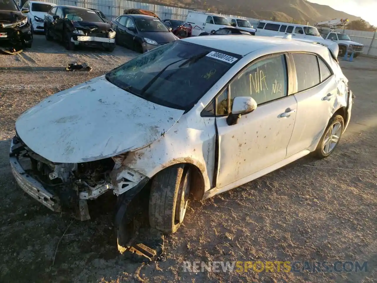 2 Photograph of a damaged car JTNK4RBE0K3028159 TOYOTA COROLLA 2019