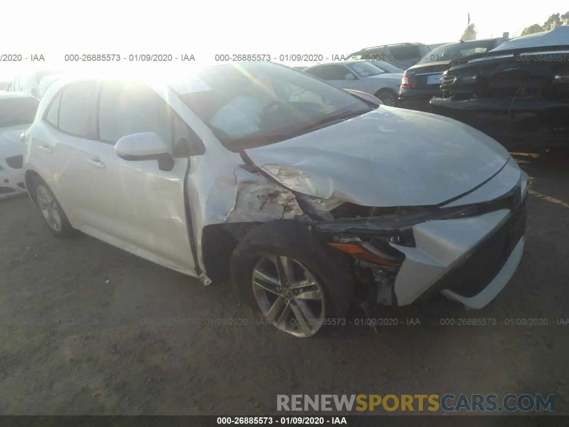 1 Photograph of a damaged car JTNK4RBE0K3042384 TOYOTA COROLLA 2019