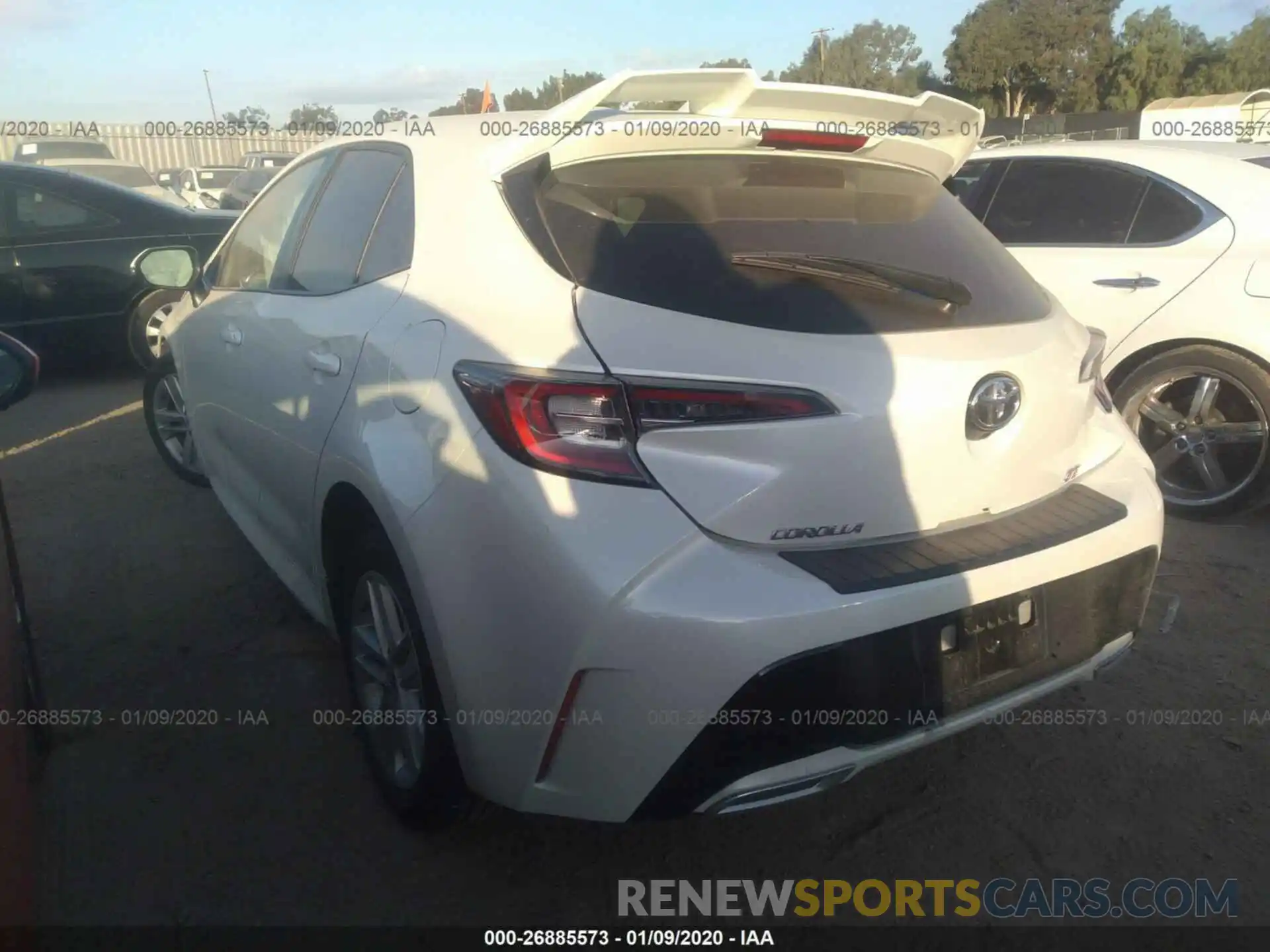 3 Photograph of a damaged car JTNK4RBE0K3042384 TOYOTA COROLLA 2019