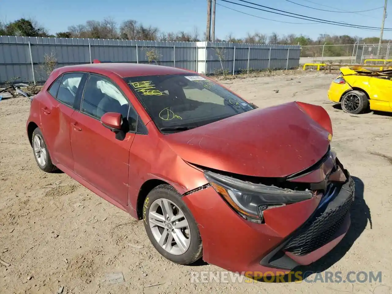 1 Photograph of a damaged car JTNK4RBE0K3053546 TOYOTA COROLLA 2019