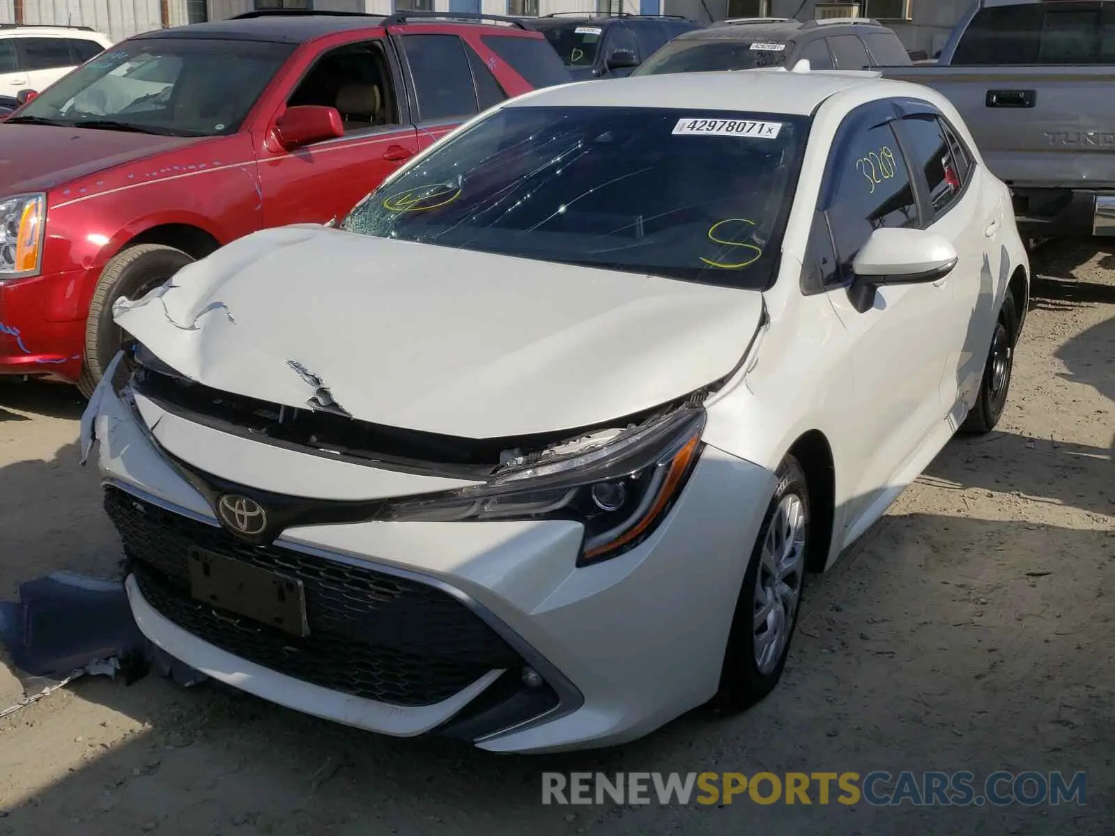 2 Photograph of a damaged car JTNK4RBE0K3060268 TOYOTA COROLLA 2019