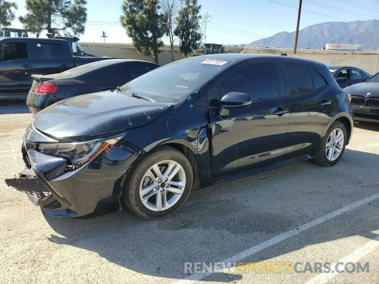 1 Photograph of a damaged car JTNK4RBE1K3057394 TOYOTA COROLLA 2019