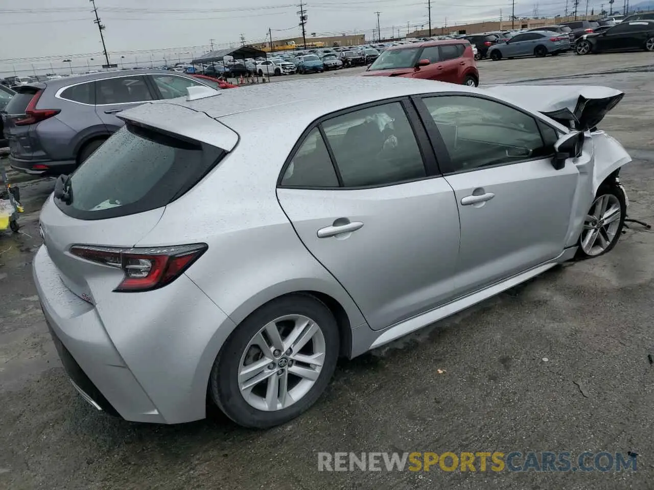 3 Photograph of a damaged car JTNK4RBE4K3001367 TOYOTA COROLLA 2019