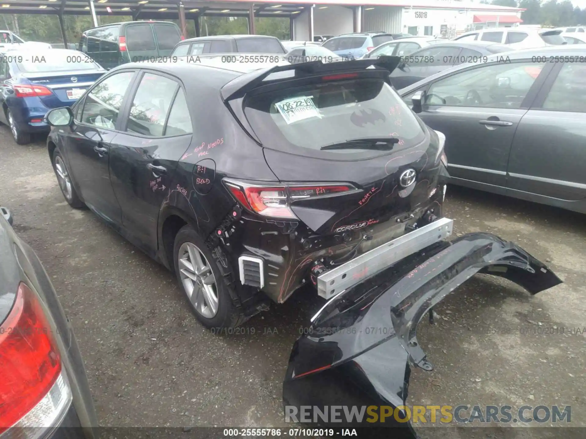 3 Photograph of a damaged car JTNK4RBE4K3052867 TOYOTA COROLLA 2019