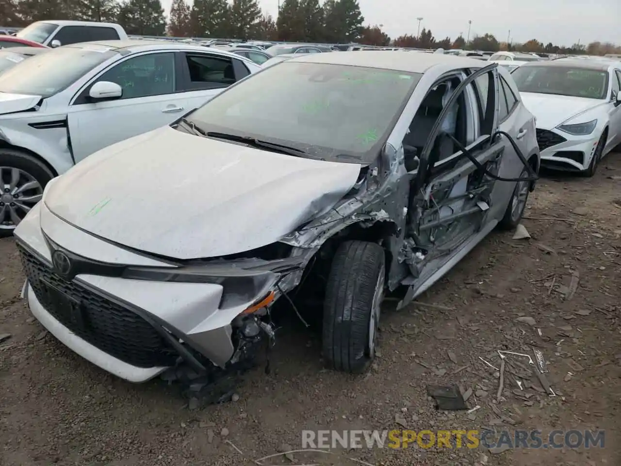 2 Photograph of a damaged car JTNK4RBE5K3063554 TOYOTA COROLLA 2019