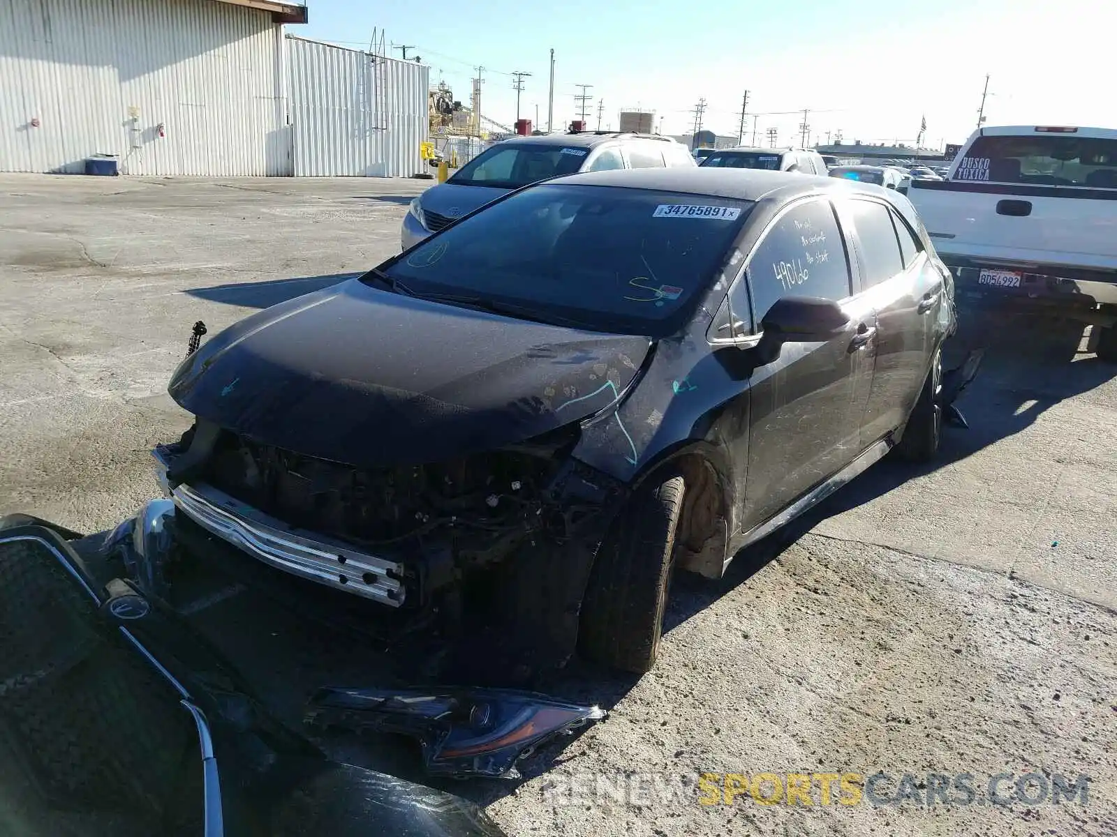 2 Photograph of a damaged car JTNK4RBE6K3001726 TOYOTA COROLLA 2019