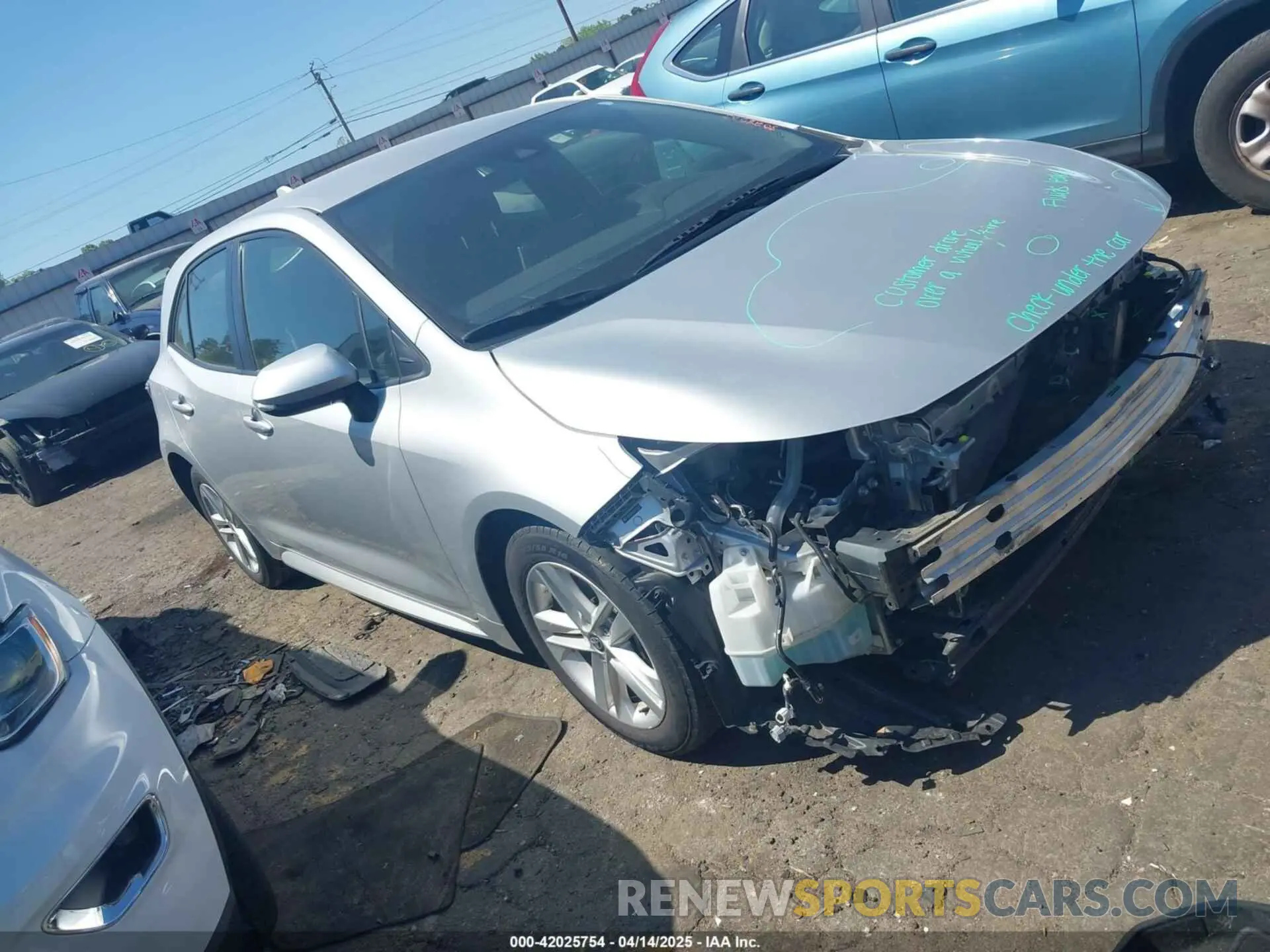 1 Photograph of a damaged car JTNK4RBE6K3028523 TOYOTA COROLLA 2019