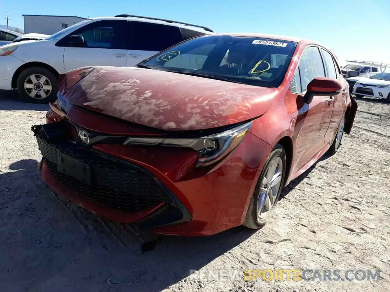 2 Photograph of a damaged car JTNK4RBE6K3040798 TOYOTA COROLLA 2019