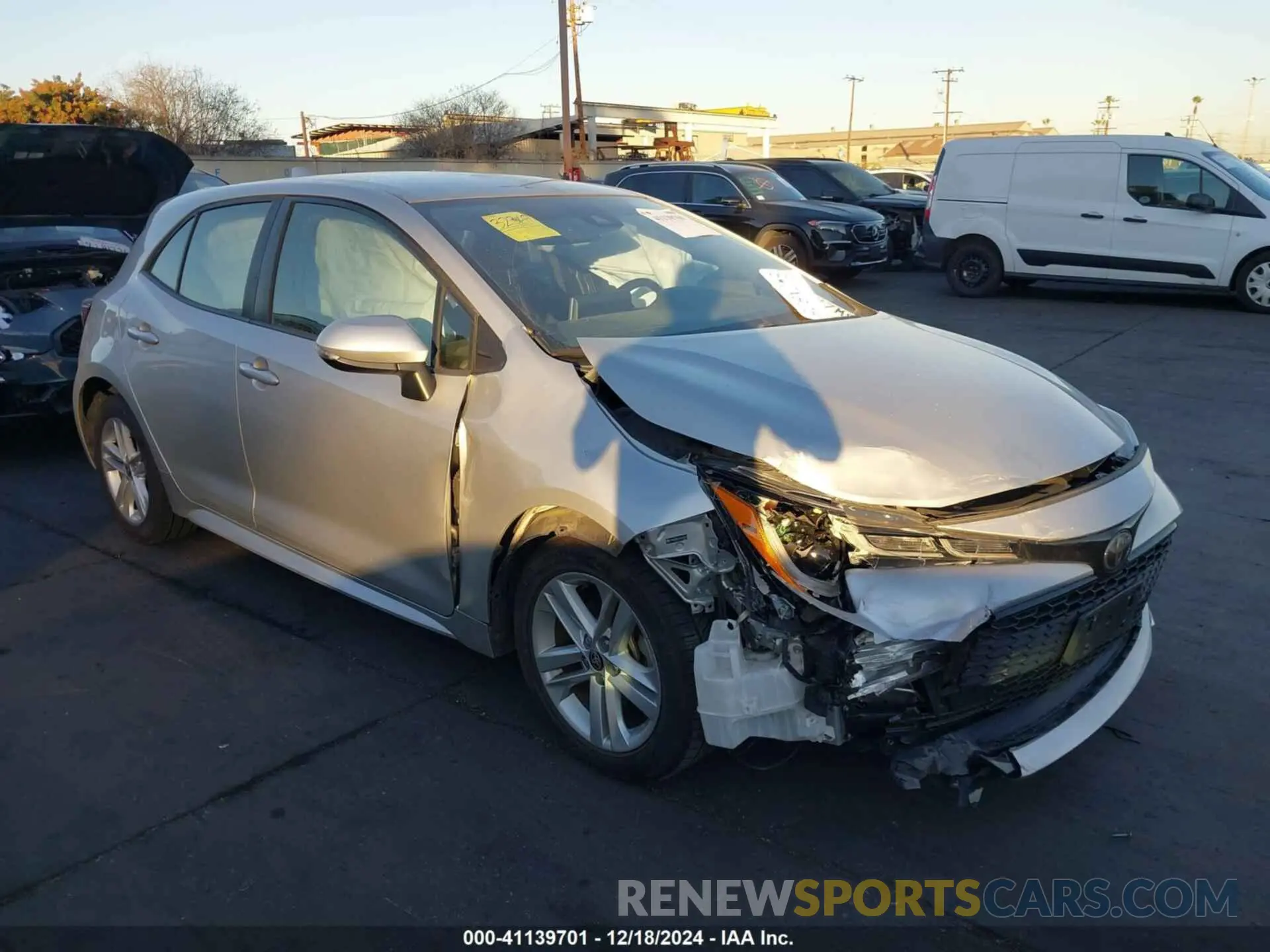 1 Photograph of a damaged car JTNK4RBE6K3047816 TOYOTA COROLLA 2019