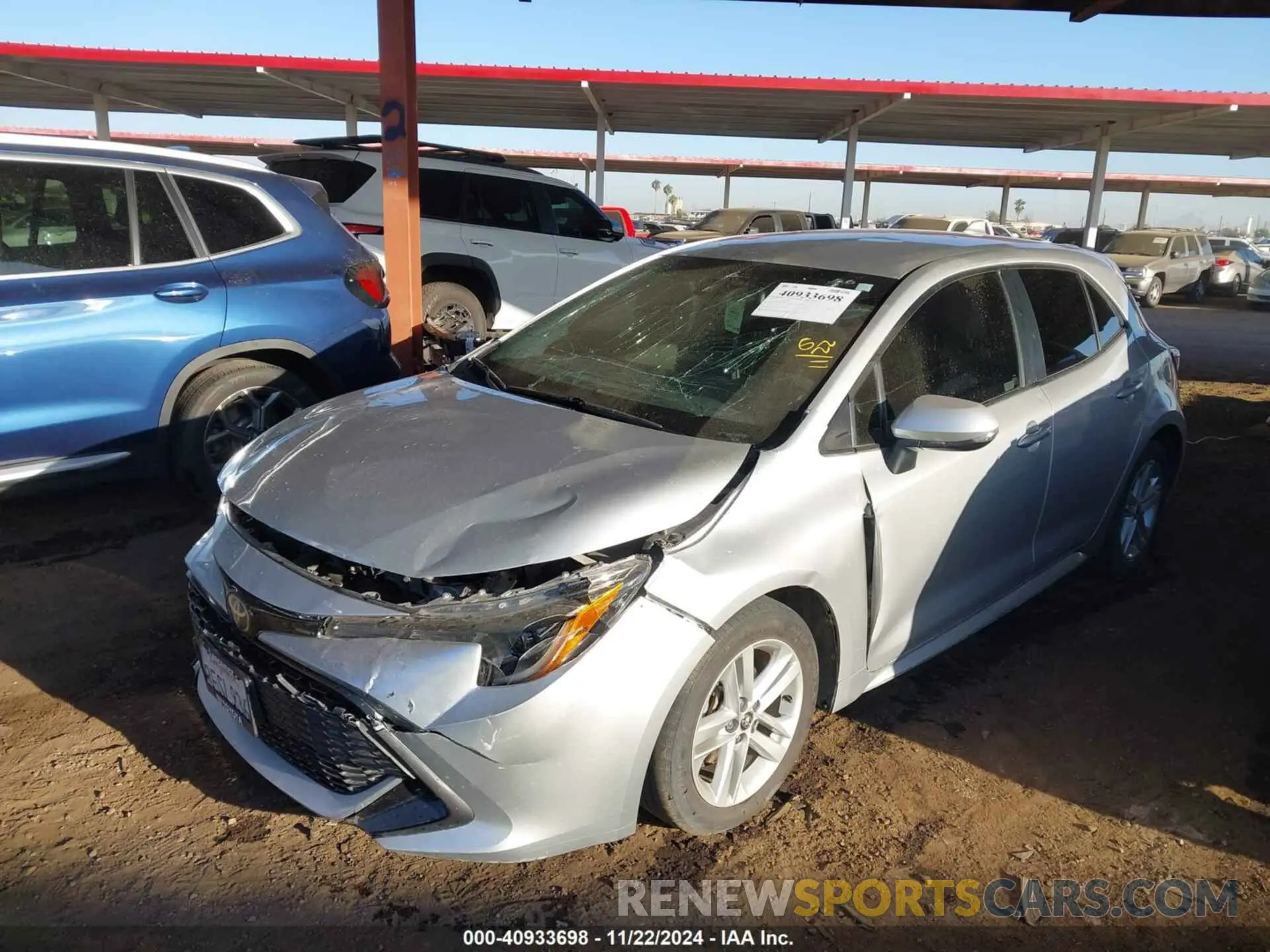 2 Photograph of a damaged car JTNK4RBE9K3009383 TOYOTA COROLLA 2019