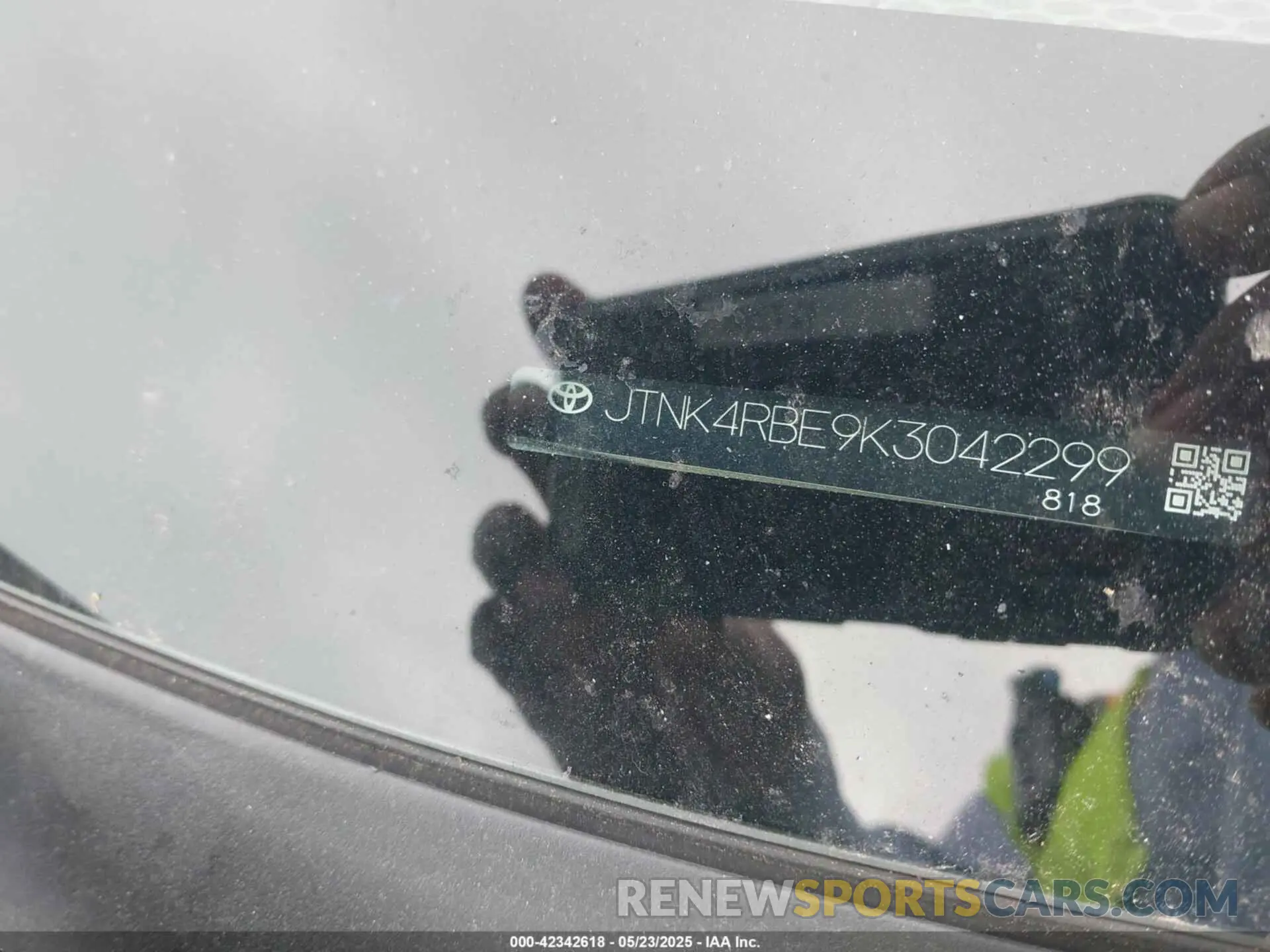 9 Photograph of a damaged car JTNK4RBE9K3042299 TOYOTA COROLLA 2019