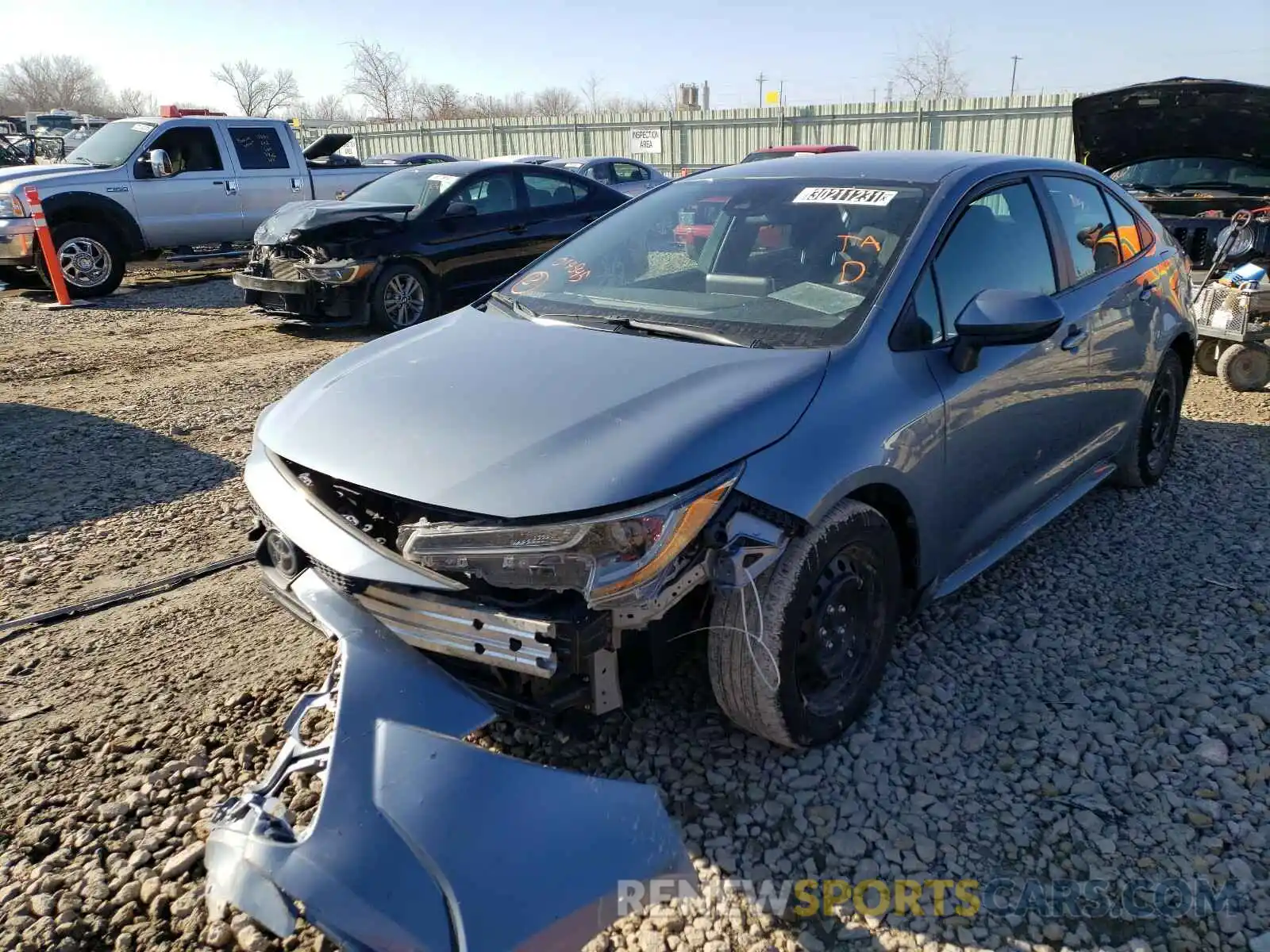 2 Photograph of a damaged car 5YFEPRAE0LP019545 TOYOTA COROLLA 2020