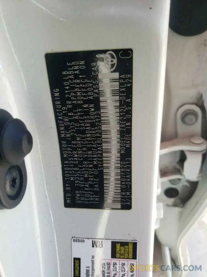 14 Photograph of a damaged car 5YFEPRAE0LP052173 TOYOTA COROLLA 2020