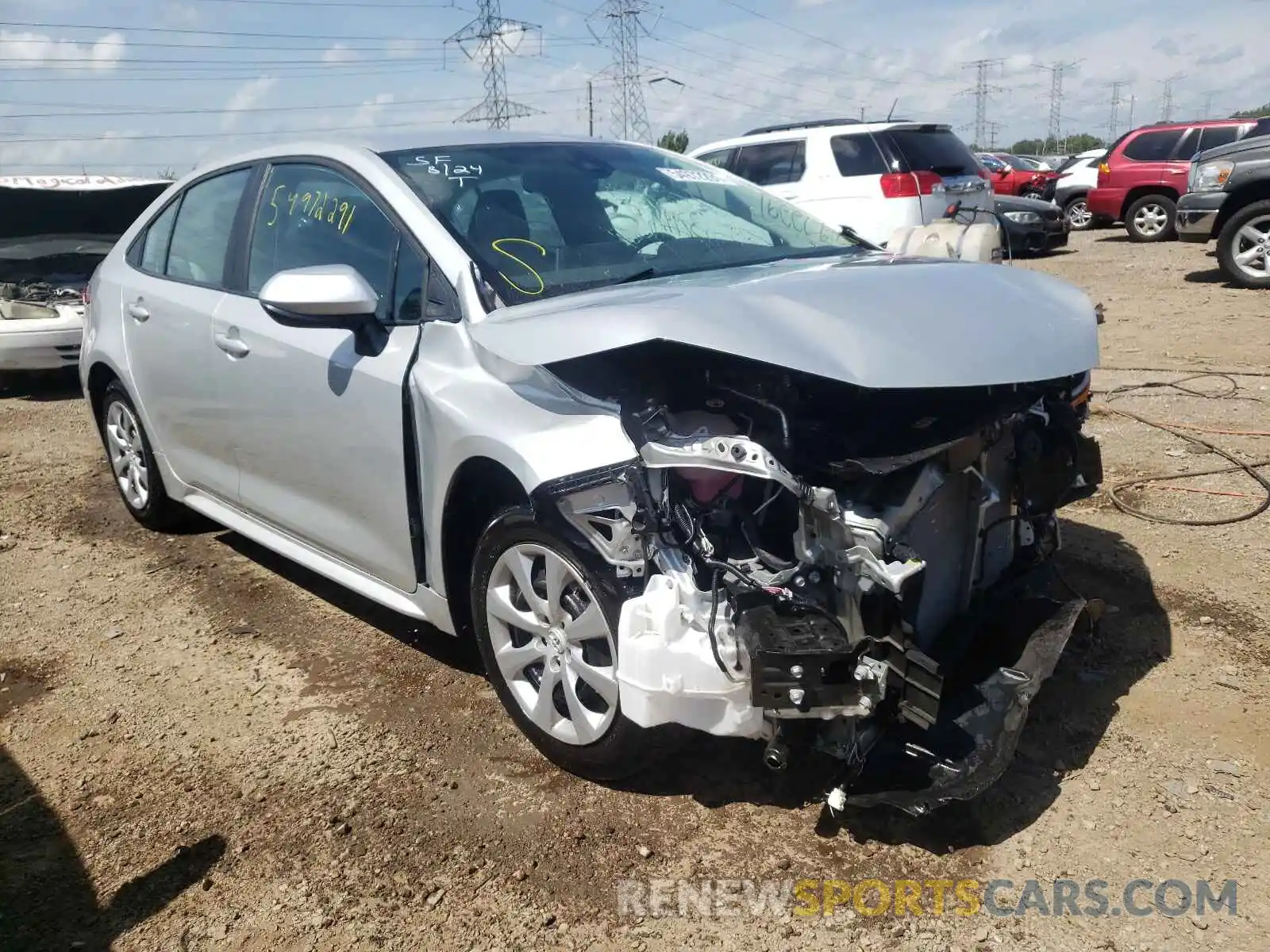 1 Photograph of a damaged car 5YFEPRAE0LP132878 TOYOTA COROLLA 2020